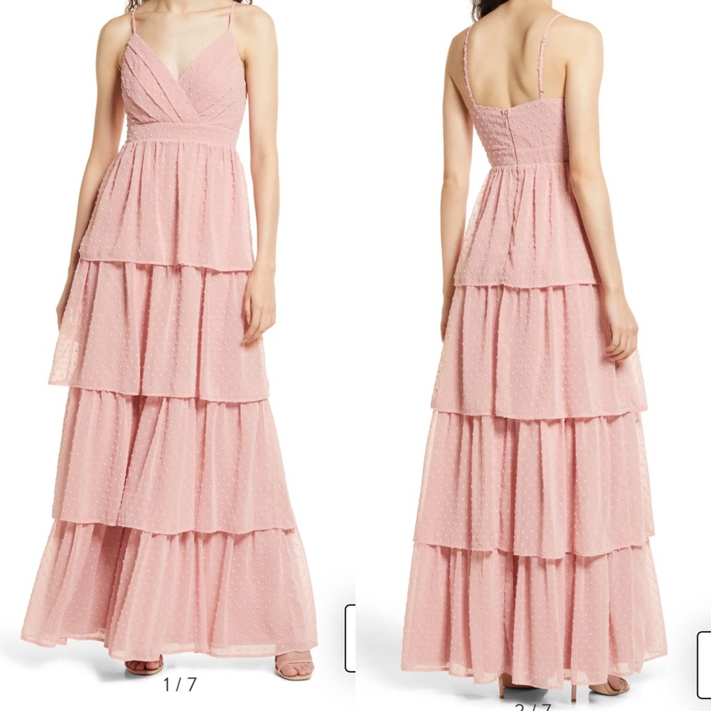Love Stays True Swiss Dot Tiered Maxi Dress Lulu’s for Nordstrom